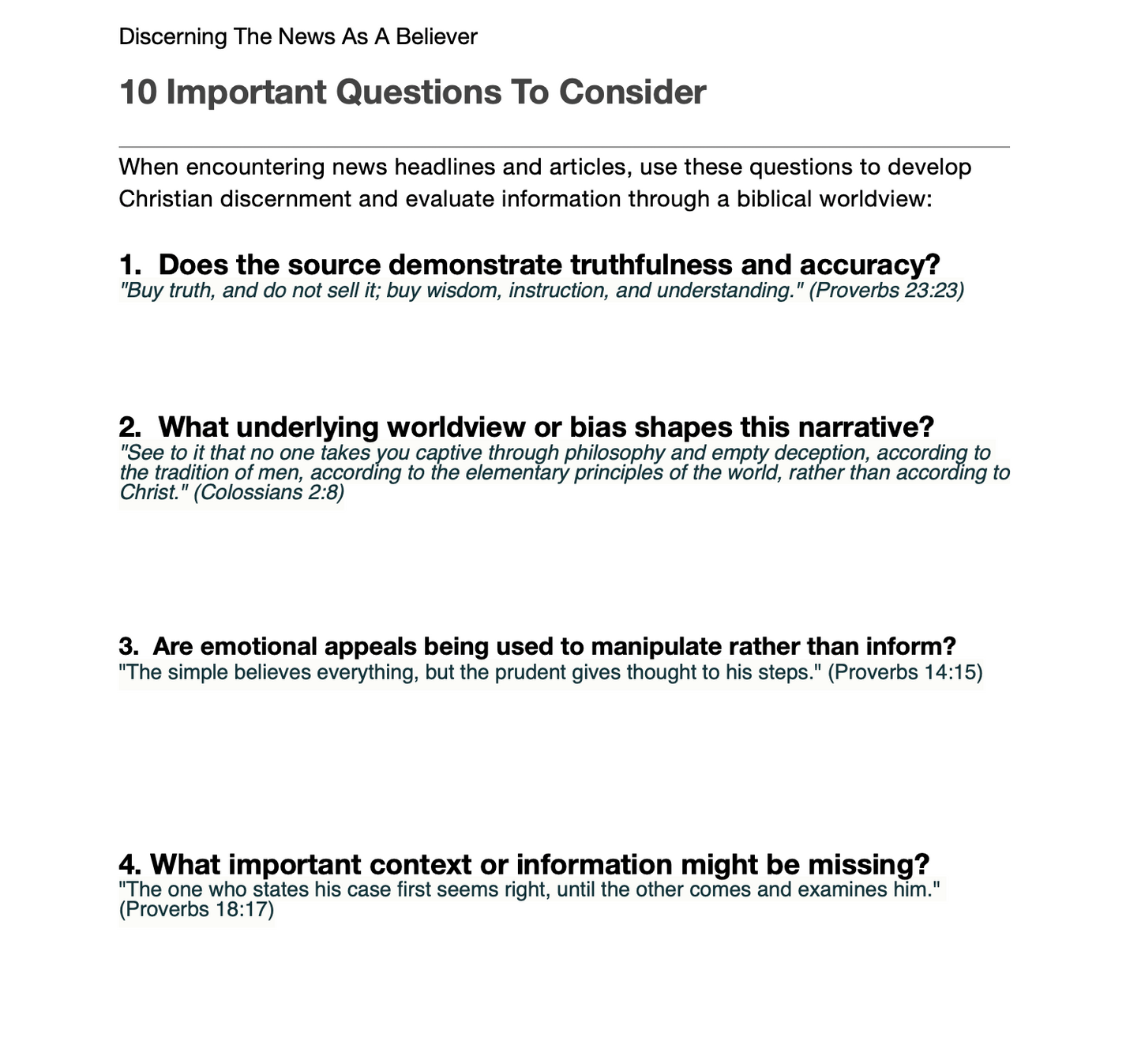 Discerning The News Downloadable PDF