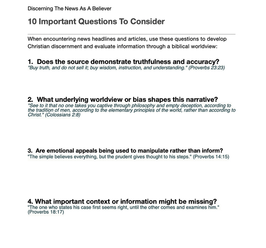 Discerning The News Downloadable PDF